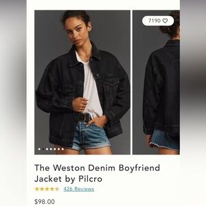 Pilcro Black Jean Jacket, XL